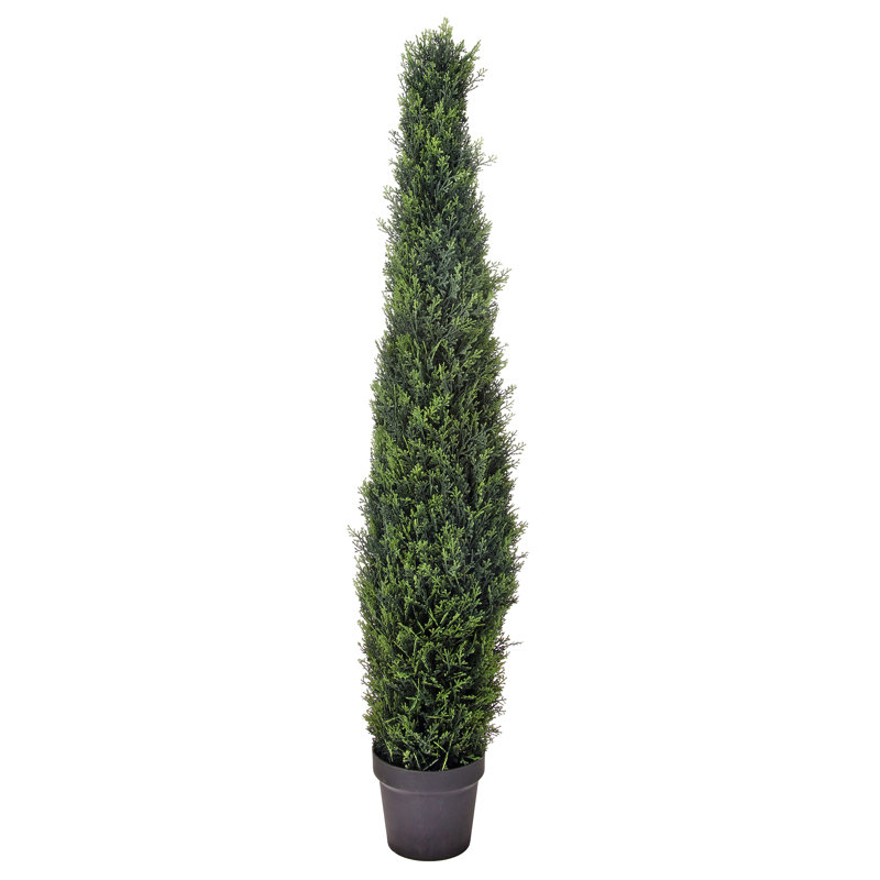 Topiaire cône en plastique traité aux rayons UV en pot 36 po, H 48 po x l 11 po x P 11 po
