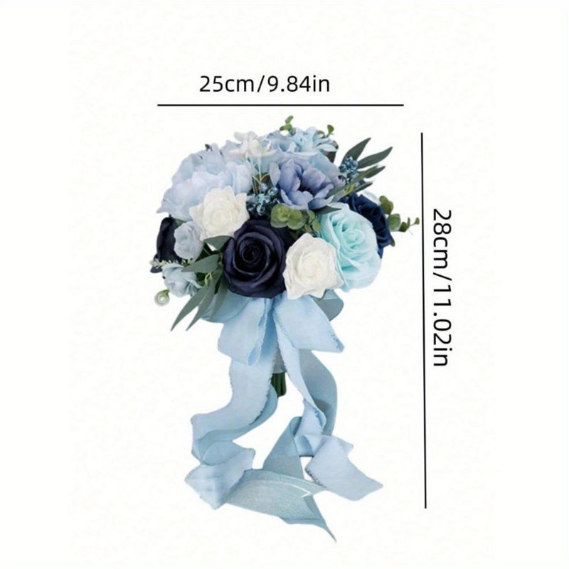 Bouquet de mariage, Bleu