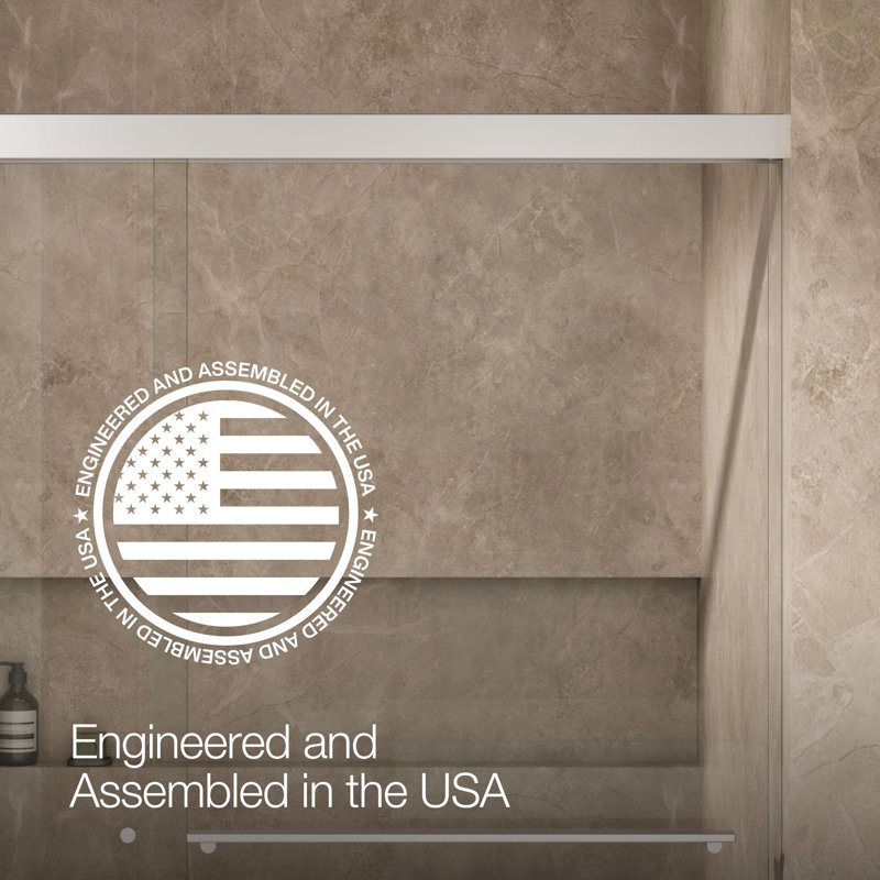 Revel 59.62'' x 70'' Double Sliding Shower Door with CleanCoat® Technology, Bright Polished Silver, Crystal Clear