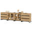 Commode 4 en 1 moderne avec portes en verre et 6 tiroirs, armoire de rangement avec tablettes réglables, commode pour chambre à coucher-861766291
