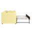 Lit de jour simple adorable en forme de vague en tissu de lin Vichy douillet ， avec port USB gigogne ， Aucun sommier nécessaire-921835036