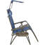  Chaise longue d'extérieur à gravité zéro 33 po avec auvent, bleu