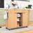 Rolling Fluted Kitchen Island Cart with Drop Leaf, Power Outlet and Adjustable Shelves-1531785321