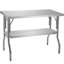 Table de travail en acier inoxydable avec tablette inférieure l 24 po x L 48 po