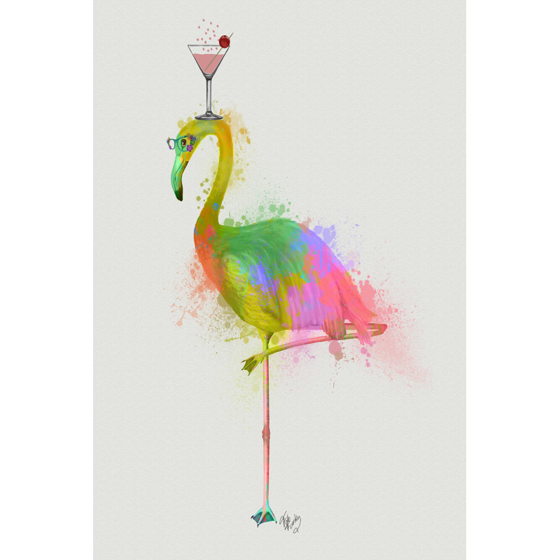 Rainbow Splash Flamingo 2, H 18 po x l 12 po x P 1 po