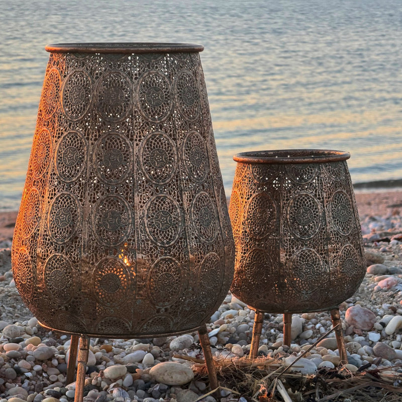 Ensemble de 2 lanternes à bougie ronde