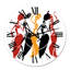 Beautiful Dancers Afro American Silhouettes - Horloge murale moderne-70836479