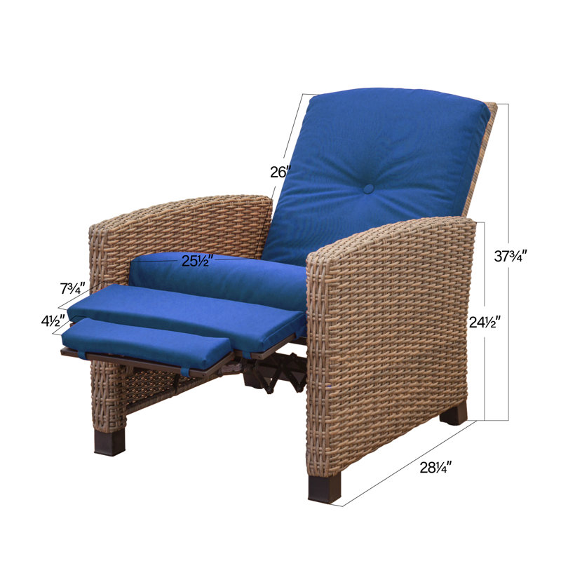 Adamsons Metal Outdoor Lounge Chair, Blue