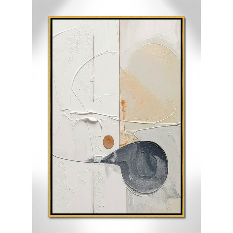 «Plastering III» par Alonza Saunders, Toile avec cadre, L 25,5 po x H 37,5 po, Flotteur doré