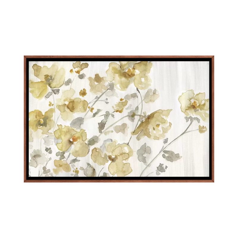 «Blooming Neutral» par Nan - impression, Cadre brun classique, H 32 po x l 48 po x P 1,5 po