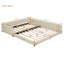 Lit plateforme tapissier grand et simple TG, lit mère et enfant, similicuir-1500462601