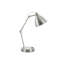 Lampe de table moderne en métal nickelé 17 "avec port USB et abat-jour en nickel pour un décor technophile