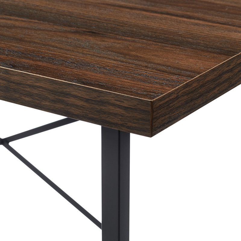 Douglas Forge Metal Base Writing Desk, Dark Walnut