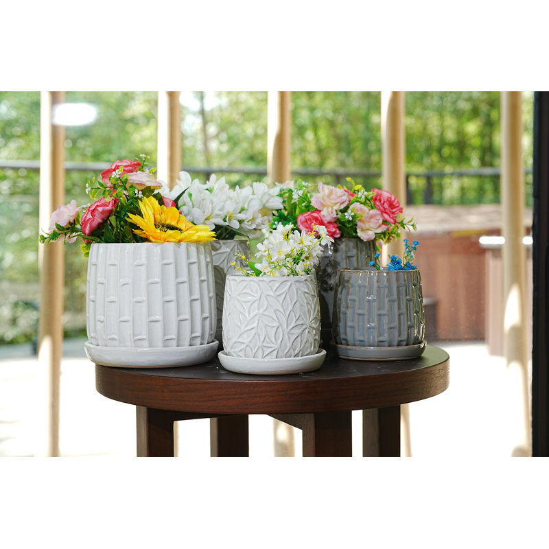 Pots de fleurs en céramique de haute qualité, Blanc