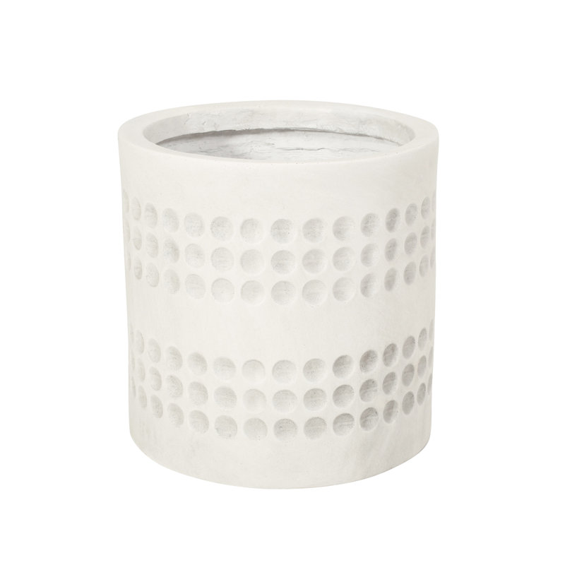 Planter 9.75" - Lightweight Concrete Antique White Enhance Porch Garden Beauty 9.75"X9.75"X9.75" Accessory