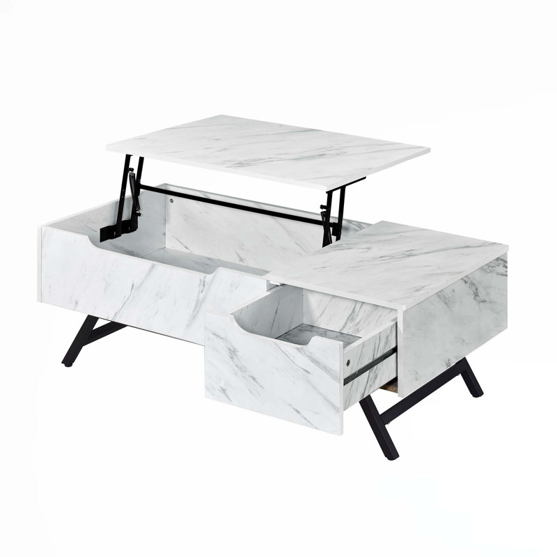 Steinhauer 1-Drawer Coffee Table, White, 18" H x 48" L x 23" W