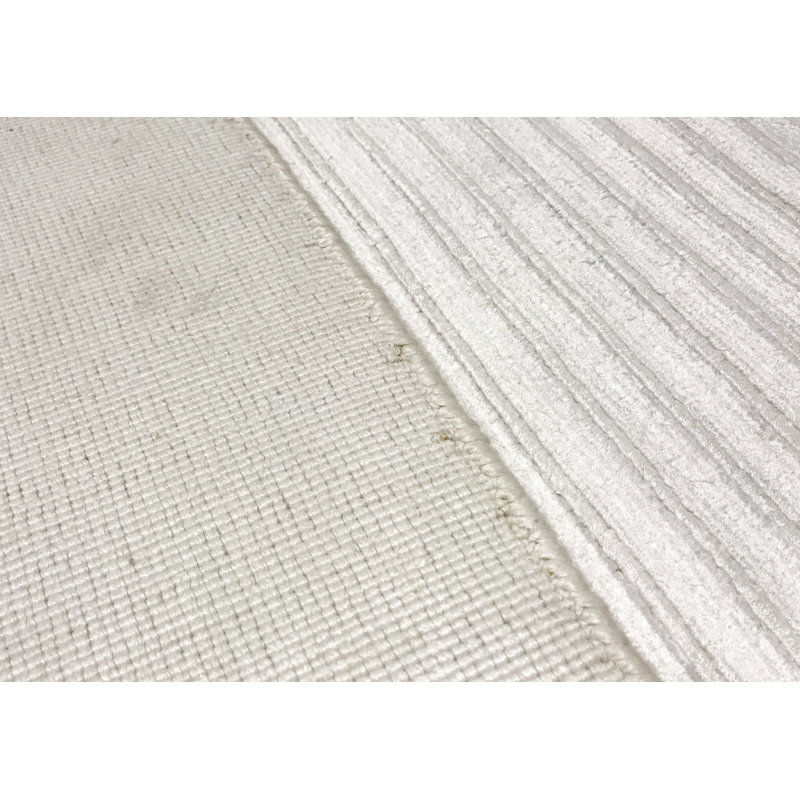 Hand-Knotted High-Quality Ivory Area Rug