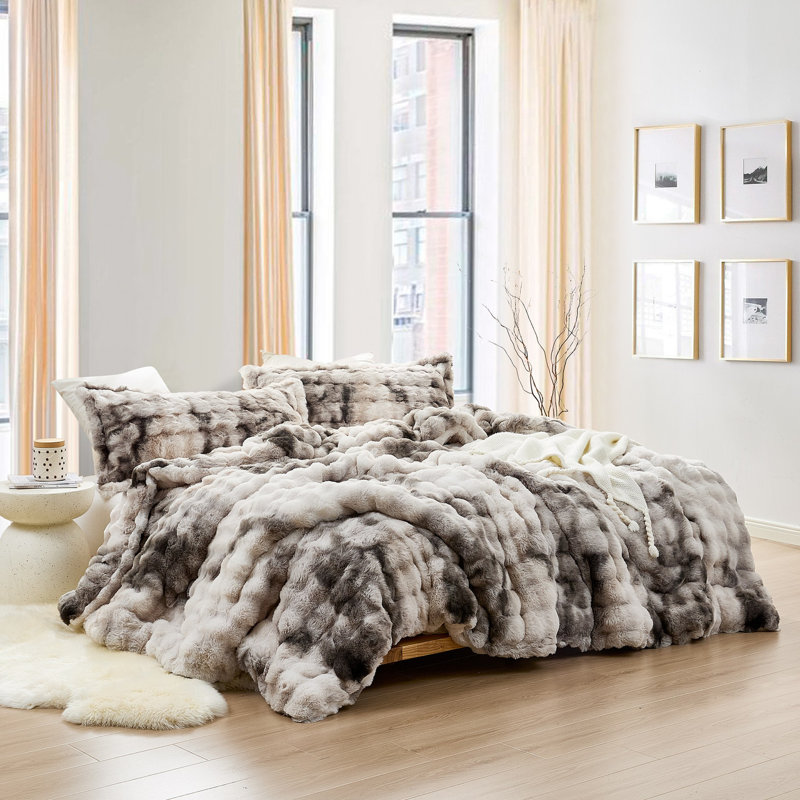 Snowball Double Chunky Bunny - Coma Inducer Oversized Comforter Set - Messy Storm Grey, Queen Comforter + 2 Queen Shams