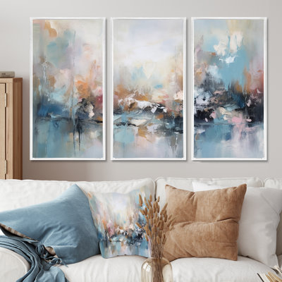 Grey And Blue Vivid Waves Fluid II - Abstract Wall Art