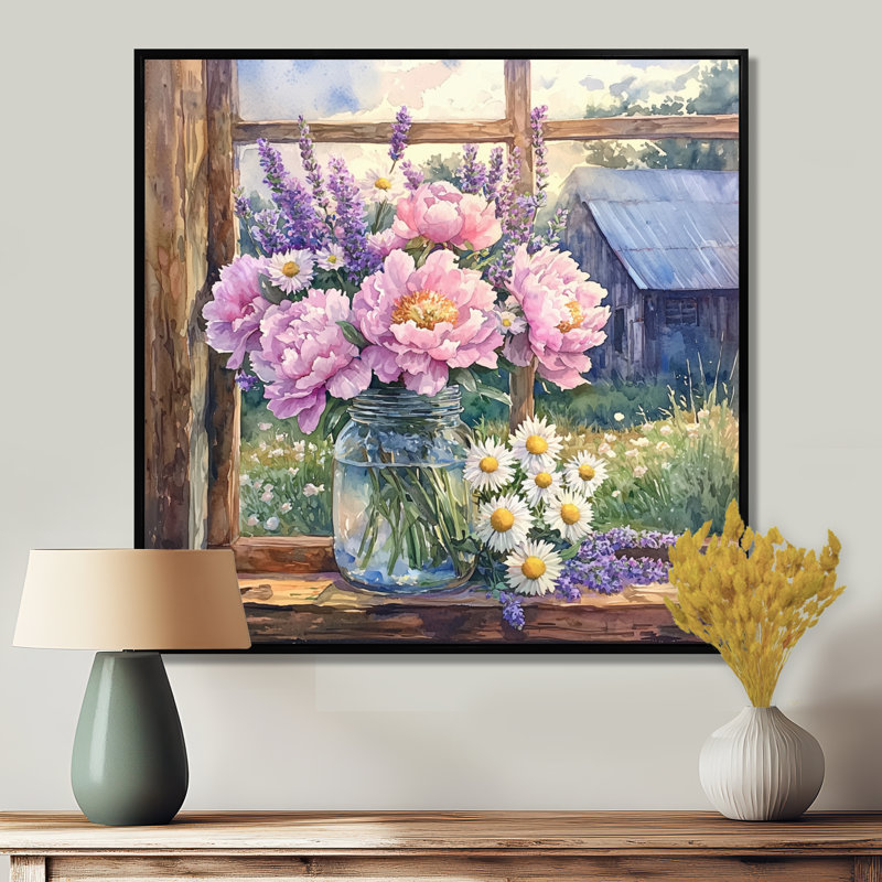 Art mural sur toile Durene Blush, Impression encadrée flottante, Noir, H 16 po x l 16 po