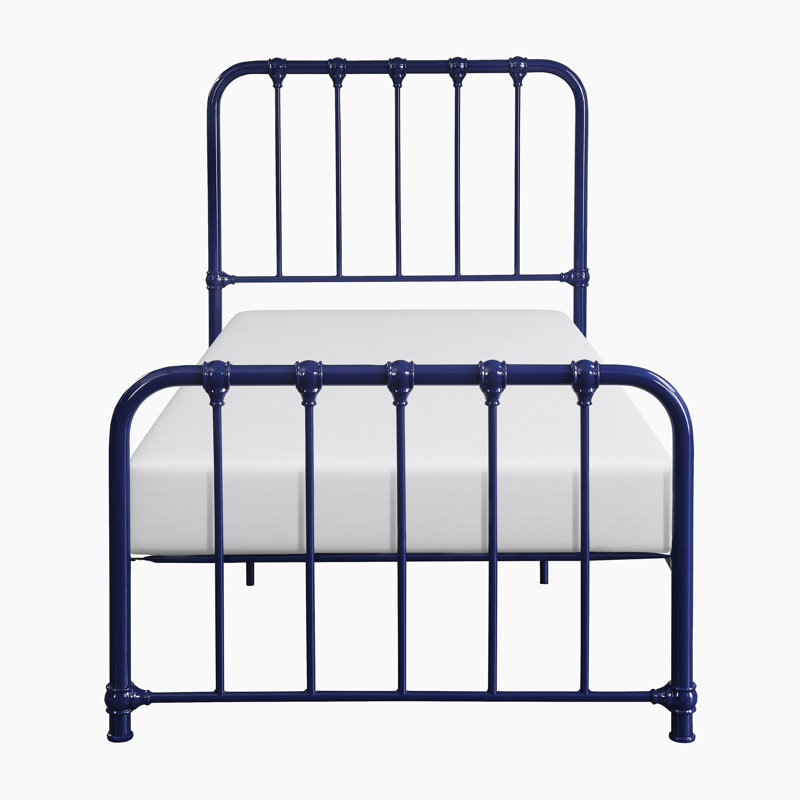 Anite Metal Platform Bed, Navy, Twin