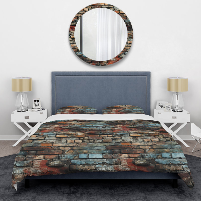 Literie Urban Rustic Brick Reson II, Housse de couette pour très grand lit et 2 très