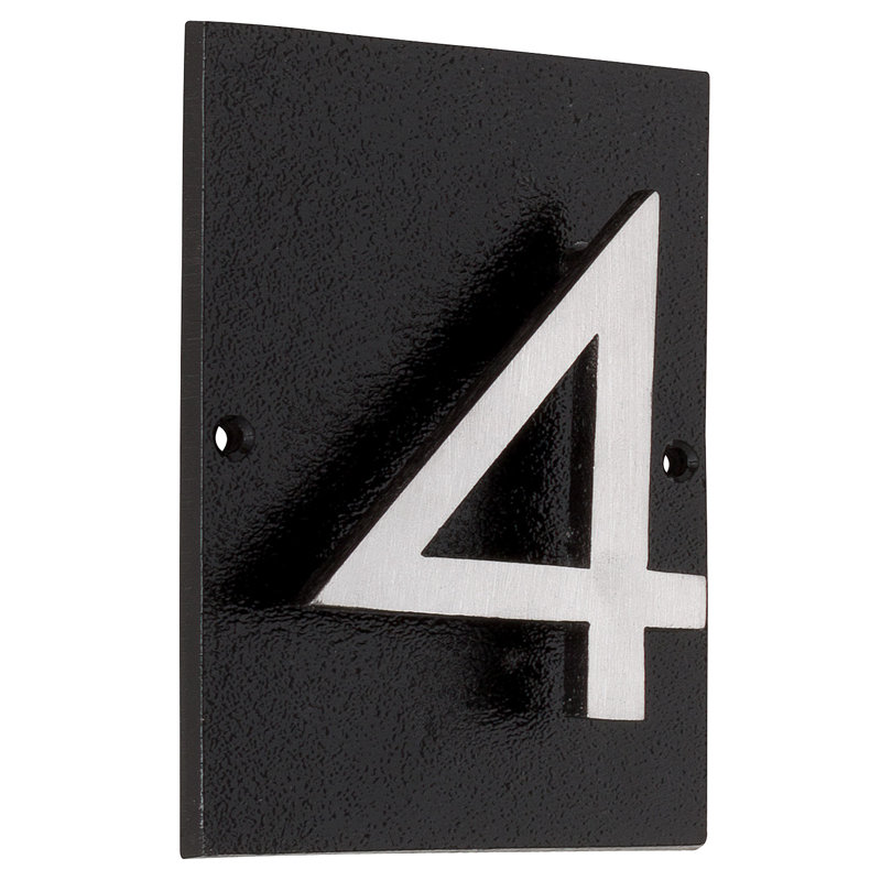 Rectangle Wall Plaque, Black, Satin Nickel Two Tone, Yes