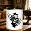 Gothic Skull Bone Shadow Ceramic Mug - Reusable Coffee & Tea Cup with Non-Slip Base Suitable for Halloween, Christmas.