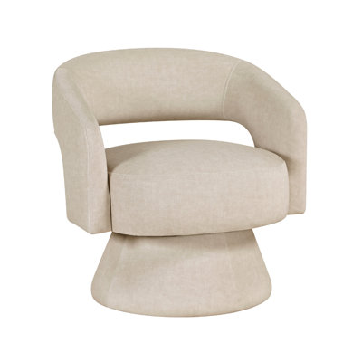 Chaise d'appoint pivotante Lessa, base ronde, coussin en mousse souple