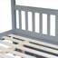 Structure de lit superposé convertible en bois d'hévéa massif gris ardoise double avec échelle gigogne et garde-corps pour la chambre à coucher
