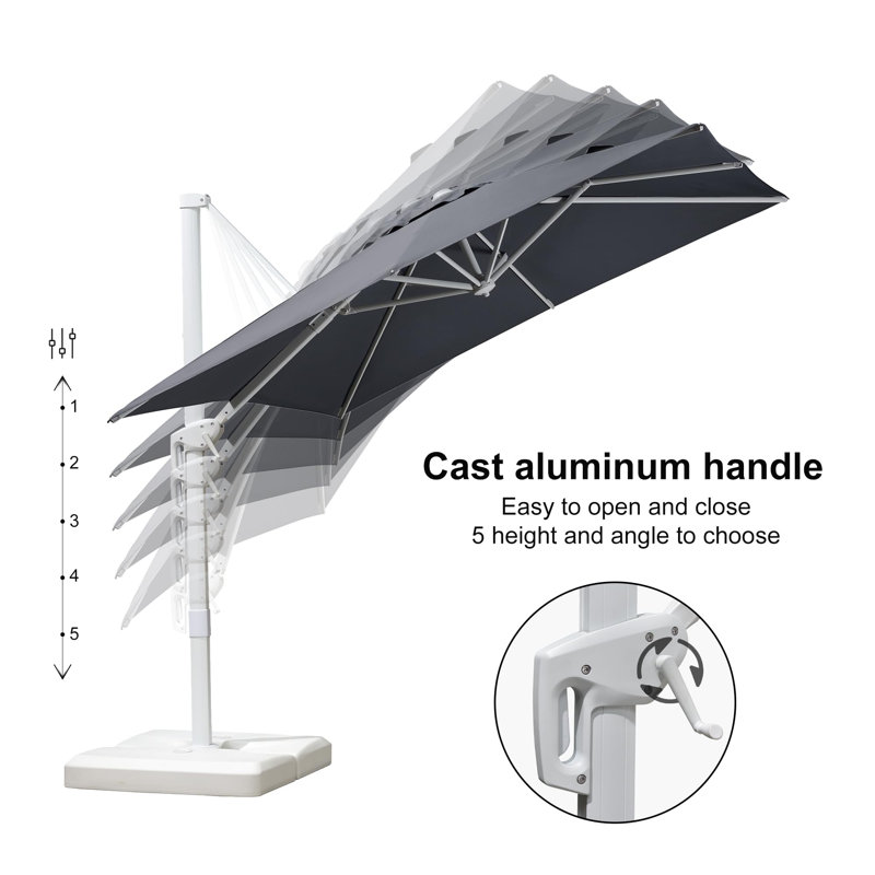 304cm Cantilever Parasol, Light Grey