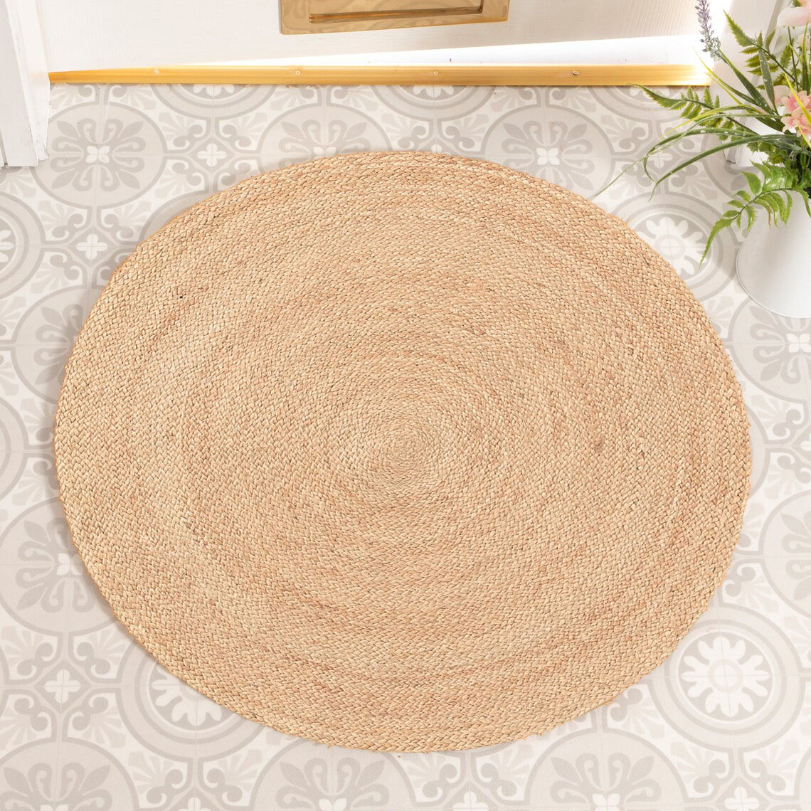 Gracie Oaks Juto Rounds Braided Jute Rug Wayfair