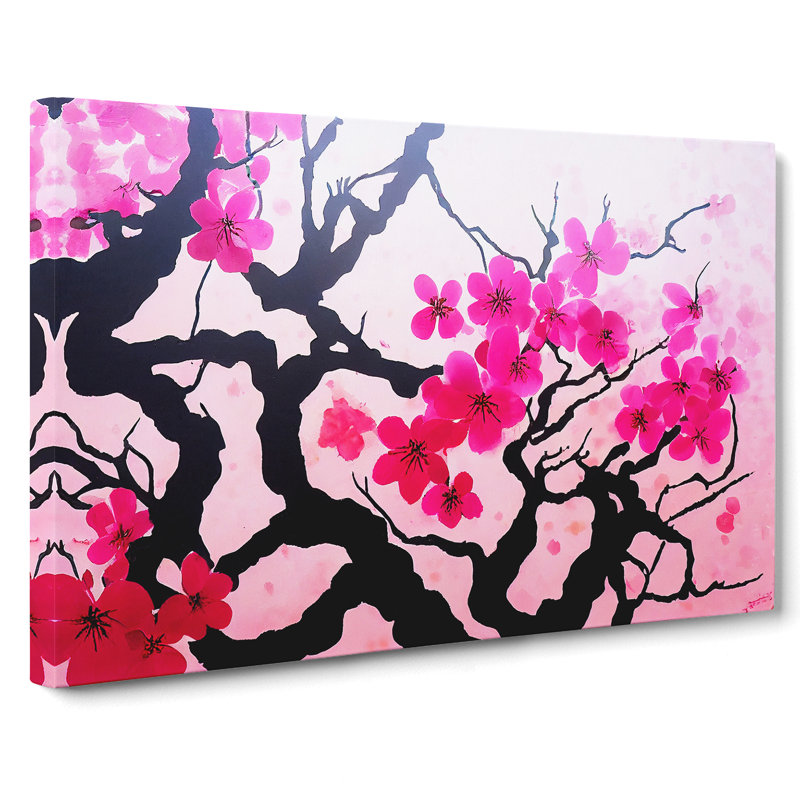Cherry Blossom Tree Flowers - Wrapped Canvas, 40cm H x 60cm W x 3cm D