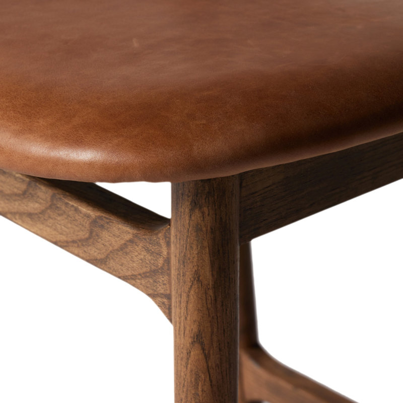 Baden Stool, Lamont Nettlewood, Haven Tobacco/Genuine Leather, Bar Stool (30" Seat Height)