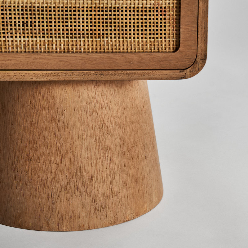 43cm W Solid Wood Bedside Table