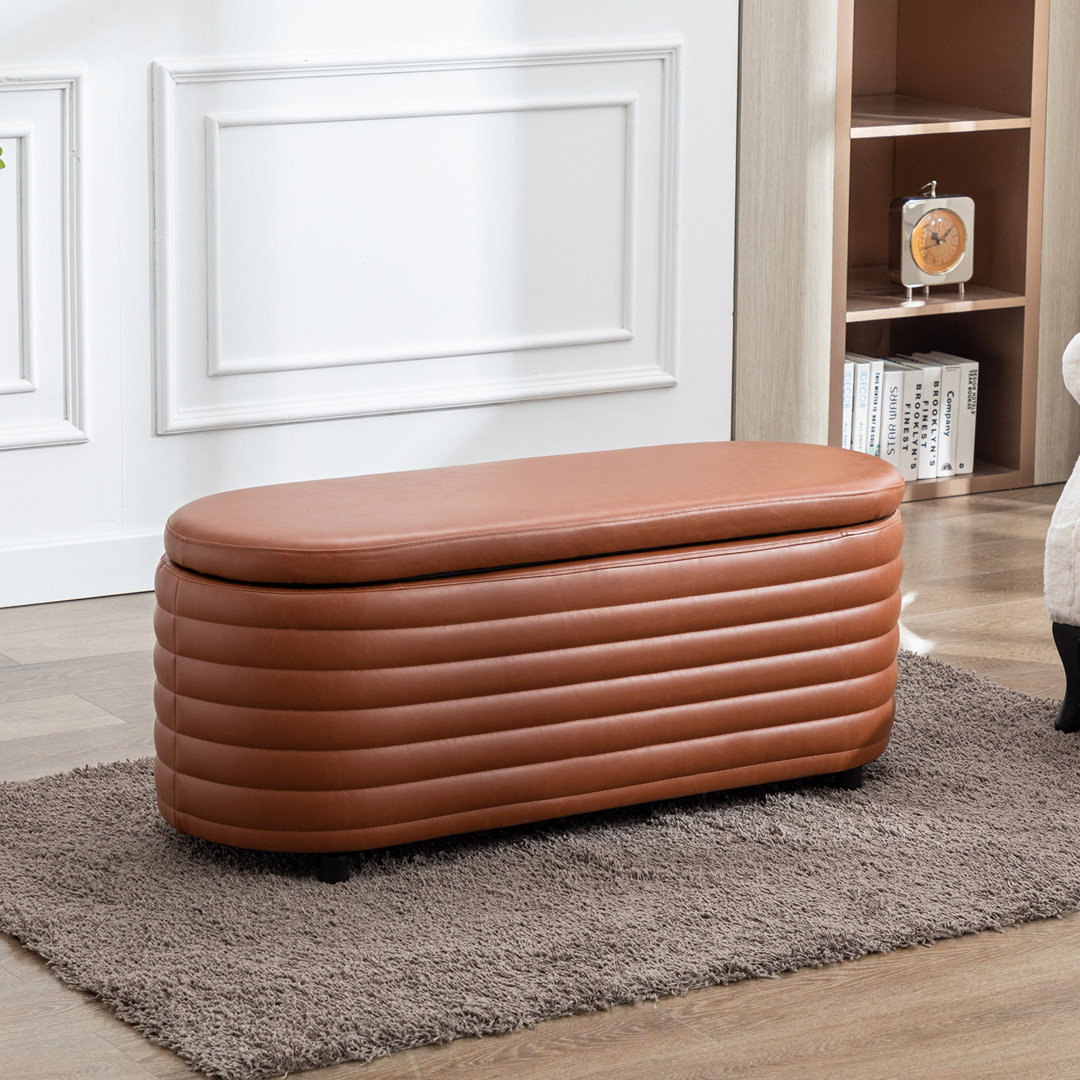 Danelys Storage Ottoman Bench Upholstered Fabric Storage Bench End Of Bed Stool With Safety Hinge For Bedroom, Living Room, Entryway Latitude Run®