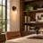  1 - Light Dimmable Black/Brass Armed Sconce-130629970