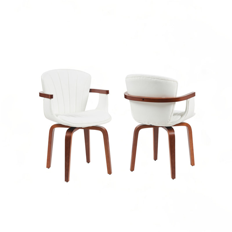 Ensemble de 2 chaises de salle à manger pivotantes Modern, Blanc