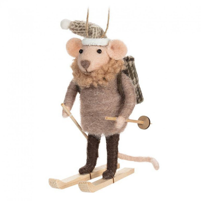 Ornement souris Cross Country Skier