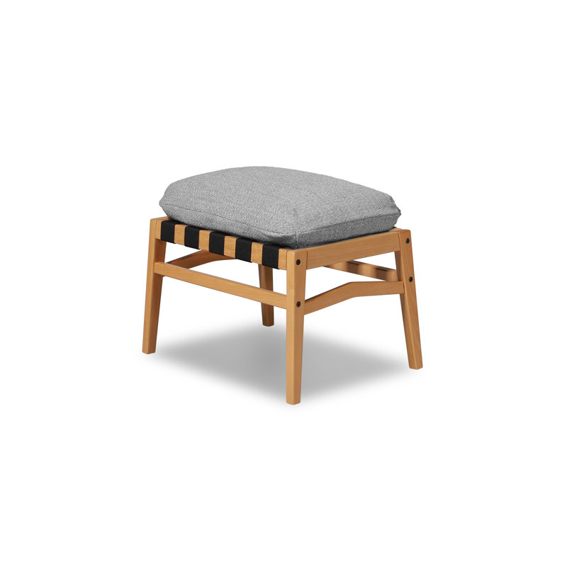 Repose-pieds Mid Century, Gris Pierre, Hêtre