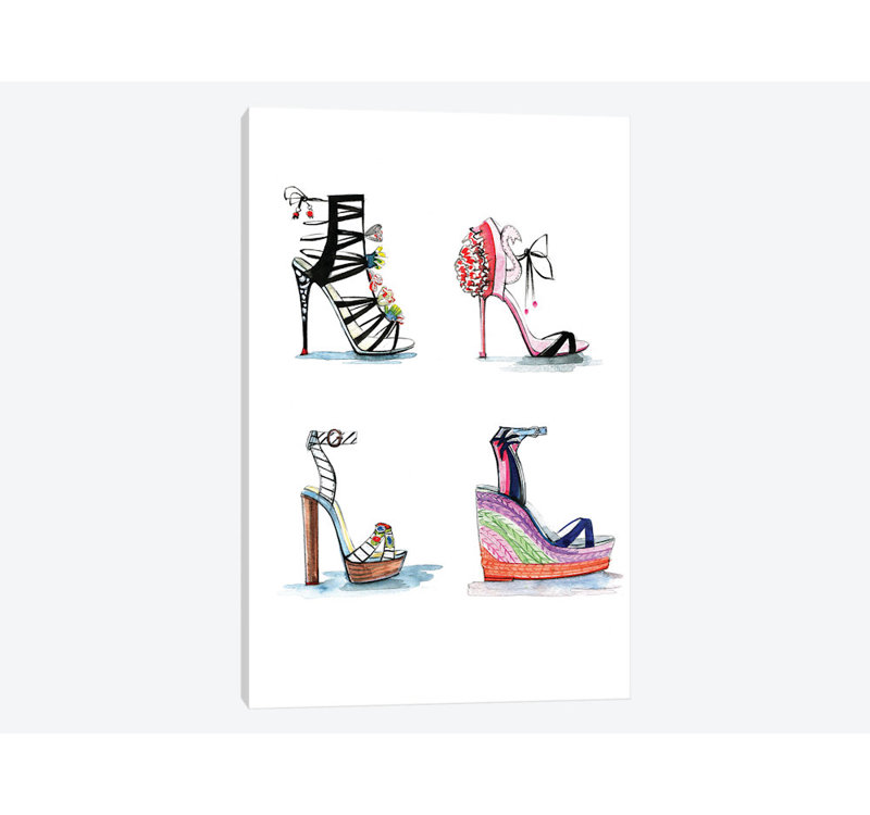 « sophia webster chaussures collection », impression sur toile, H 40 po x l 26 po x P 1,5 po, Toile tendue, Pas de tapis