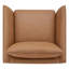 Chaise d'appoint rembourrée carrée en cuir véritable avec pieds en métal Jay
