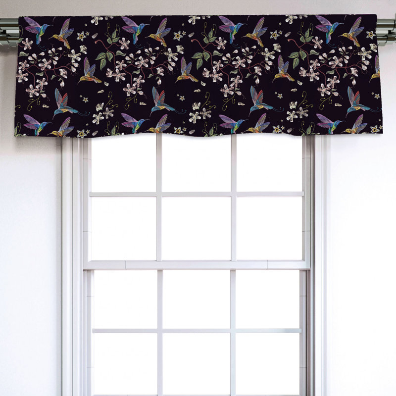 Sateen Floral Ruffled Window Valance