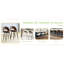 De 2 chaises de bar rotatives à 360 ° en tissu brun avec support en métal noir. Confortable et pour une salle à manger avec une conception réfléchie et une utilisation à long terme