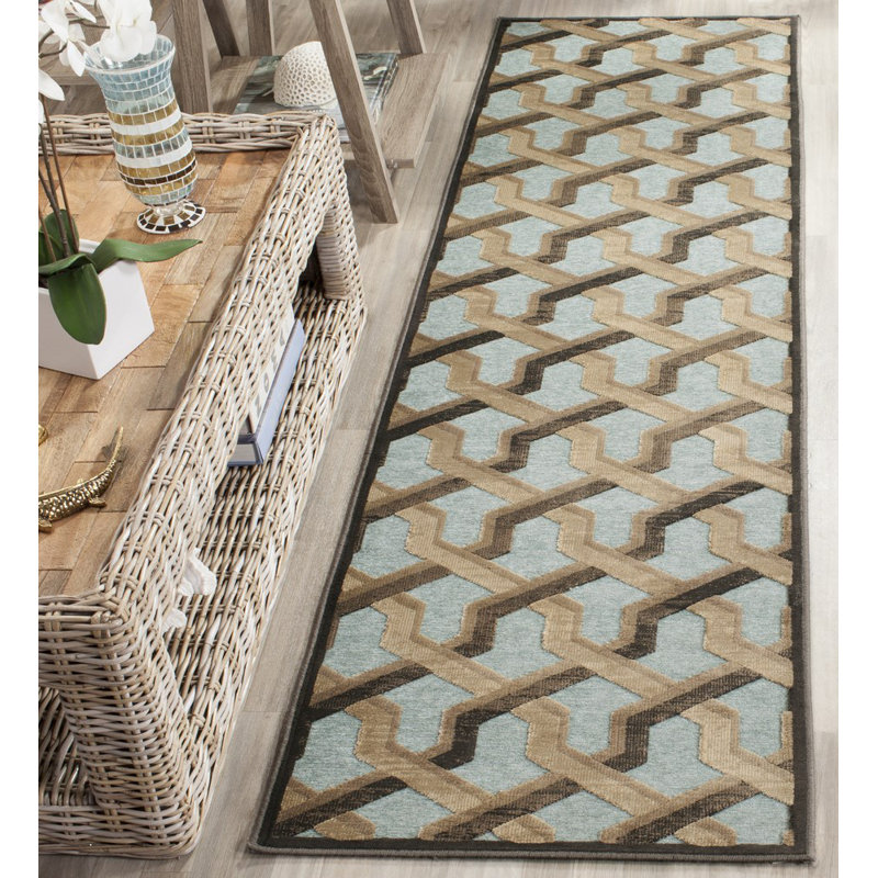 Tapis géométrique Johah Paradise Performance, Tapis de couloir 2 pi 2 po x 8 pi