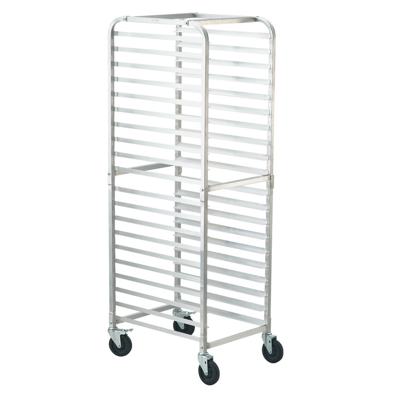 Aluminum 20-Tier Commercial Bakery Rack with Brake Wheels