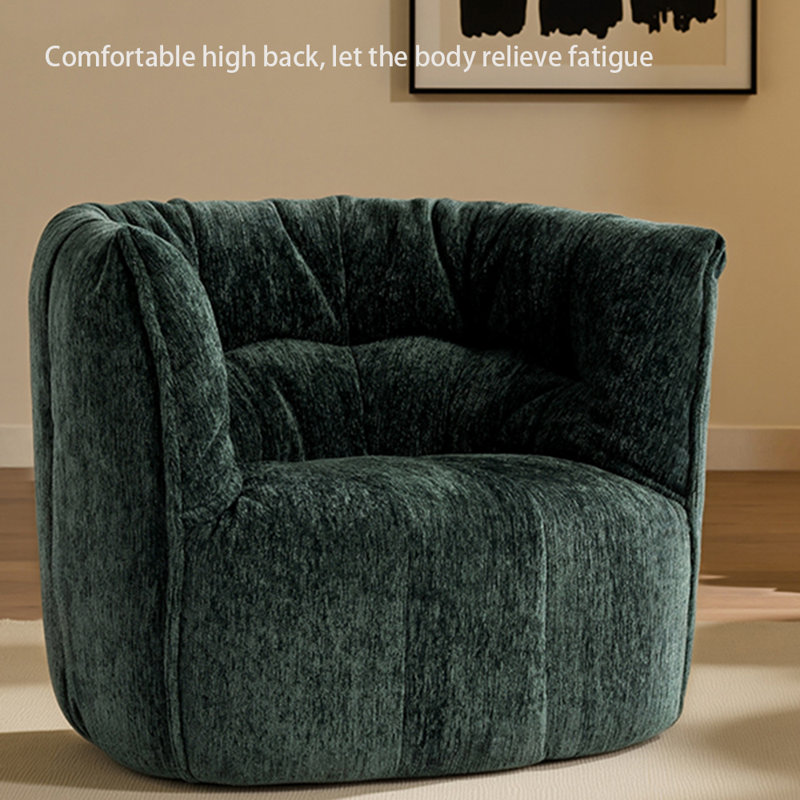 Sponge chenille solid wood lounge chair