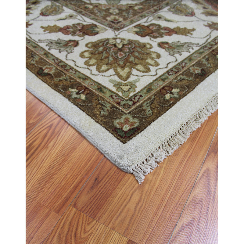 Tapis noué la beige main beige Snell