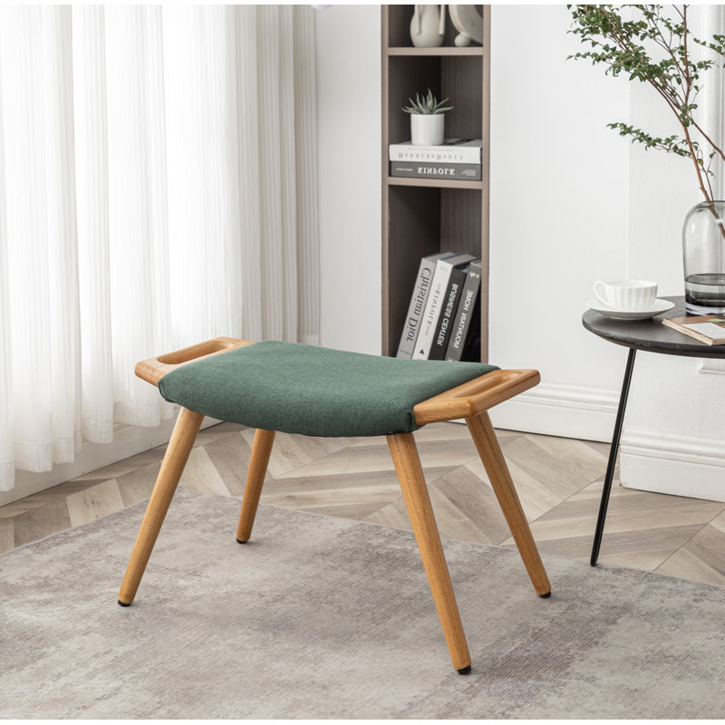 Janaesha Upholstered Ottoman, Green