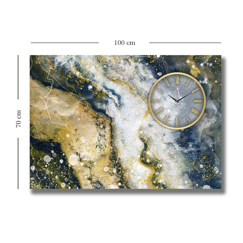 Elegant Canvas Wall Clock, 27.6 x 39.4 inches | 100% Suede Canvas with 100% Wooden Frame (Thickness: 1.1 inches) | Perfect for Home Décor, Stylish Timepiece for Living Room & Office, Unique Design